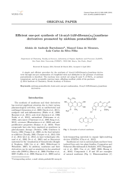 ORIGINAL PAPER Efficient one-pot synthesis of 14-aryl