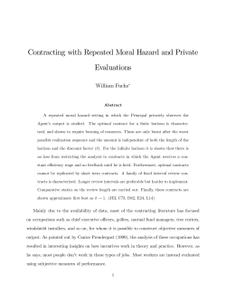 Contracting with Repeated Moral Hazard and - Berkeley-Haas