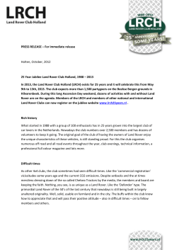 LRCH Press Release - Land Rover Club Holland