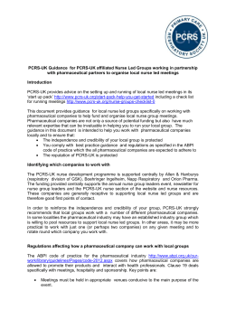 PCRS-UK Guidance for PCRS-UK affiliated Nurse Led Groups
