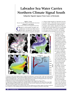 Labrador Sea Water Carries Northern Climate Signal South