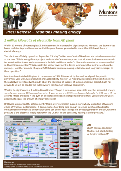 Press Release &ndash; Muntons making energy