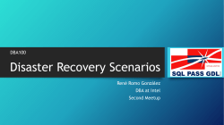 Disaster Recovery