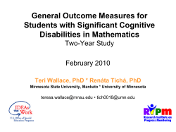 General Outcome Measures for Students with Significant Cognitive