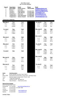 Team # Team Name Coach Phone Email 1 Black Magic Charley