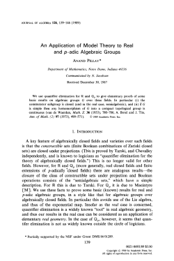 An Application of Model Theory to Real and p-adic