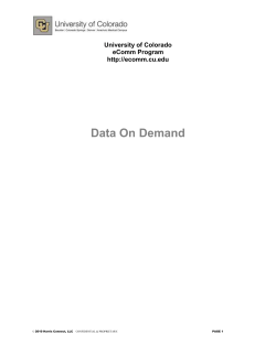 Define Report Queries - University of Colorado