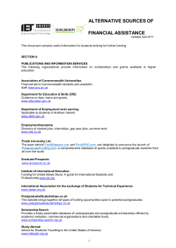 Alternative Sources of Financial Assistance