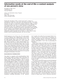 Information needs at the end of life: a content analysis of one