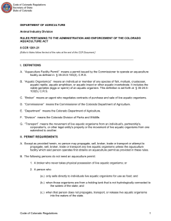 Code of Colorado Regulations - Colorado Secretary of State