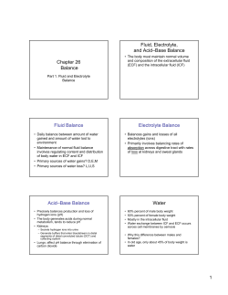 Chapter 26 Balance Fluid, Electrolyte, and Acid–Base Balance Fluid