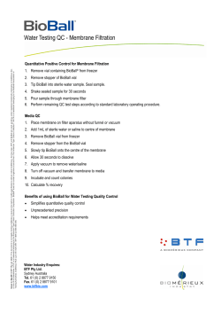 BioBall Water testing QC - Membrane Filtration, iss 2.pub