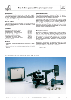 LEP 5.1.09 Two-electron spectra with the prism spectrometer