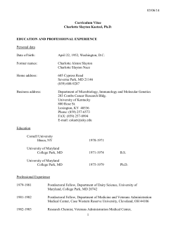 Charlotte Kaetzel CV Mar 2014