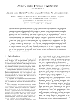 Children Bone Elastic Properties Characterization: An
