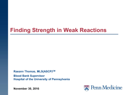 Finding Strength in Weak Reactions