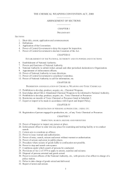 The Chemical Weapons Convention Act, 2000