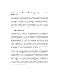 Simplest proof of Bell`s inequality