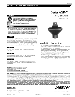 Installation Instructions - Watts Water Technologies