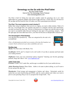 Genealogy on the Go with the iPad/Tablet