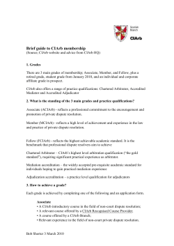 Brief guide to CIArb membership - Chartered Institute of Arbitrators