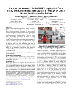 Capture the Moment: &ldquo;In the Wild&rdquo; Longitudinal Case Study of
