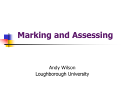 Marking and Assessment