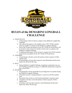 RULES of the DEMARINI LONGBALL CHALLENGE