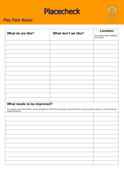 Placecheck Play Parks Survey