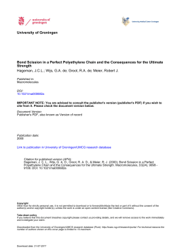 University of Groningen Bond Scission in a Perfect Polyethylene