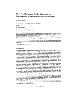 Fixed Point Languages, Equality Languages