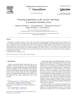 Freezing temperatures in the vaccine cold chain