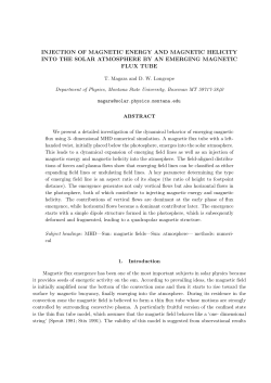 injection of magnetic energy and magnetic helicity into the solar