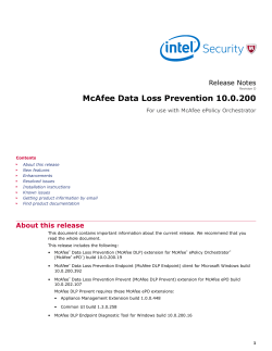 McAfee Data Loss Prevention 10.0.200 Release Notes For use with