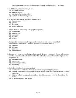 Learning Evaluation #3 &ndash; General Psychology