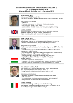 INTERNATIONAL SYMPOSIUM ON REMOTE LASER WELDING