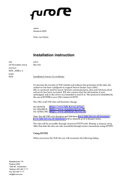 Installatie Furore CA certificate