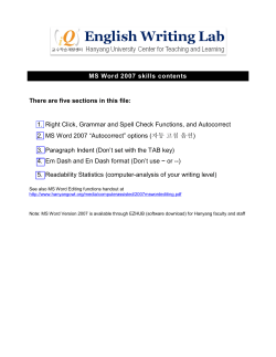 MS Word skills - Hanyang CTL English Writing Lab