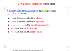 DFA Formal Definition (reminder)
