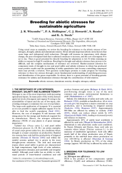 Breeding for abiotic stresses for sustainable agriculture
