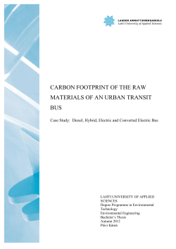 carbon footprint of the raw materials of an urban transit bus