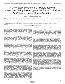 A One Step Synthesis Of Polyfunctional Quinoline Using
