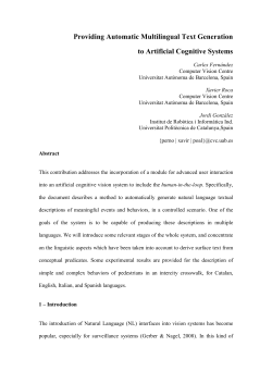 Providing automatic multilingual text generation to artificial cognitive