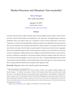 Market Structure and Monetary Non-neutrality