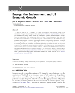 Chapter 8 &ndash; Energy, the Environment and US Economic Growth