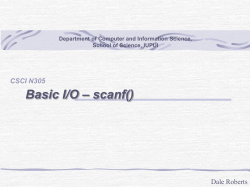 Basic I/O Scanf - Computer Science@IUPUI