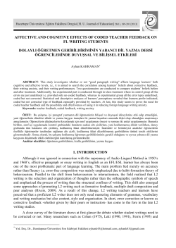 affective and cognitive effects of coded teacher feedback