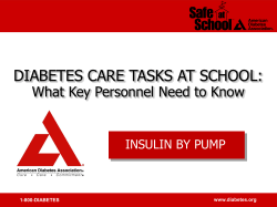 Insulin by Pump