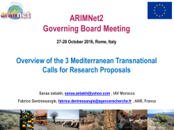 Overview of the 3 Mediterranean Transnational Calls for