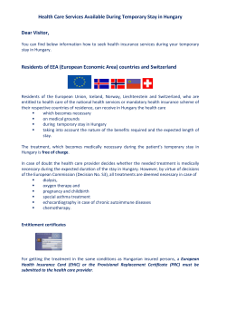 Health Care Services Available During Temporary Stay in